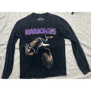 Ramones Shirt Men's Size Large Graphic Long Sleeve Pullover Causal Black